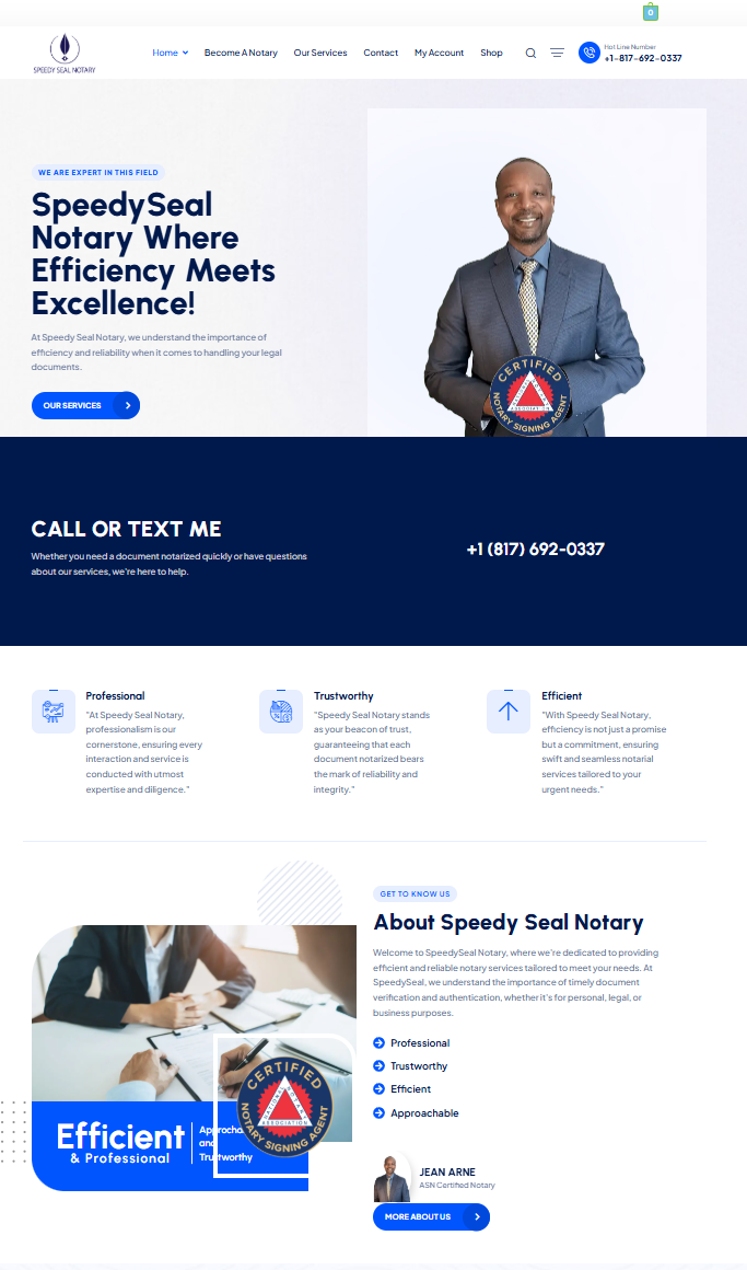 Speedy Seal Notary website preview